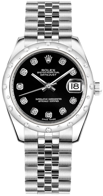 Rolex Datejust 31 18K White Gold & Steel Watch 178344-0062