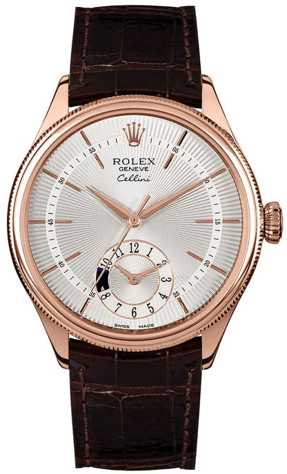 Rolex Cellini Dual Time 18k Rose Gold Men's Watch 50525-0008