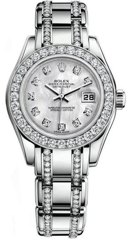 Rolex Pearlmaster Diamond Bezel & Bracelet Women's Watch 80299-0010