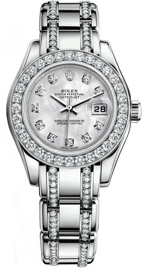 Rolex Pearlmaster Diamond Bezel & Bracelet Women's Watch 80299-0010