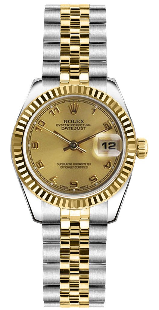Rolex Lady-Datejust 26 Champagne Dial Watch 179173