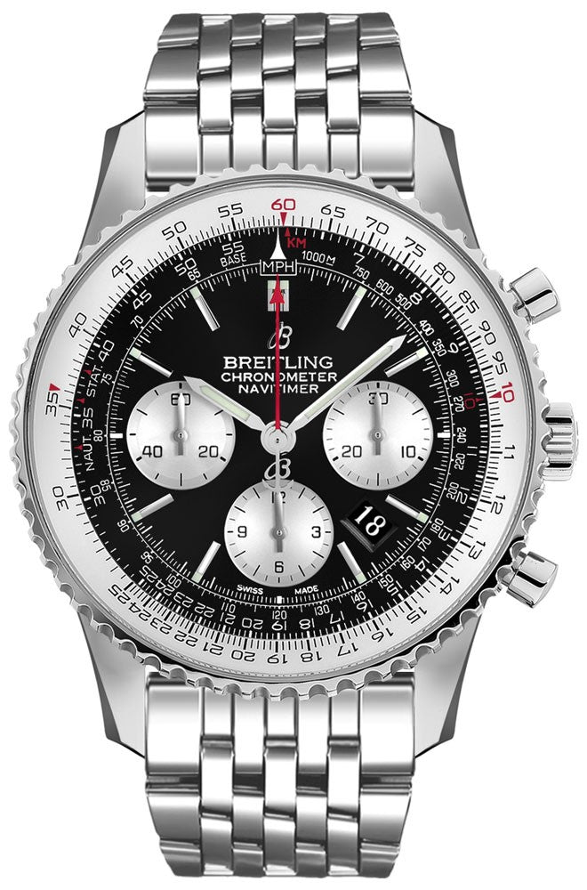 Breitling Navitimer 1 B01 Chronograph 46 Black Dial Men's Watch AB0127211B1A1