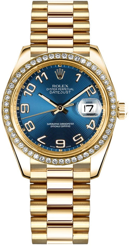 Rolex Datejust 31 Blue Dial Yellow Gold Watch 178288