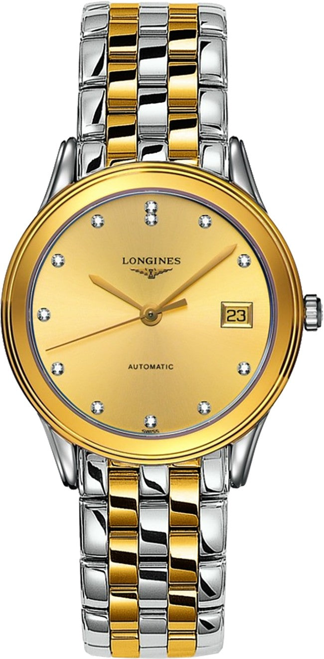 Longines Flagship Automatic Men's Dress Watch with Diamonds L4.774.3.37.7