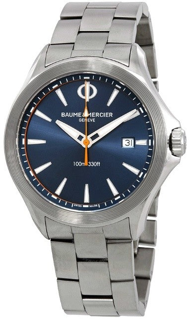 Baume & Mercier Clifton Blue Dial 42mm Steel Men's Sports Watch 10413
