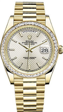 Rolex Day-Date 40 Silver Dial Men's Gold Watch 228398TBR-0005