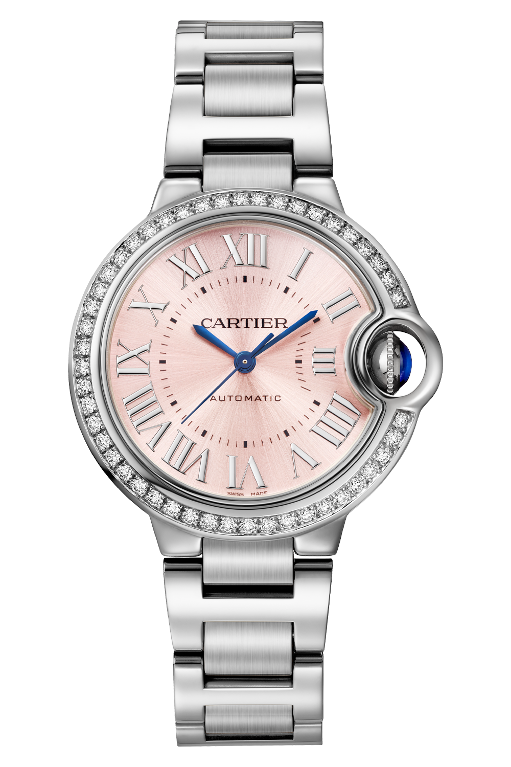 Cartier Ballon Bleu Pink Roman Dial Ladies Watch W4BB0037